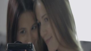 Buxom brunette clown face has an unpleasant masturbation in the shower
