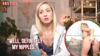 Ardent blond haired MILF lets dude finger her pussy near the river