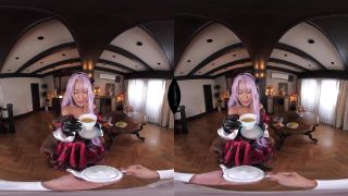 Housewife with large hips Jessie is masturbating pussy on the table