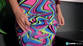 Pink haired hooker serves customer in front of a hidden video camera