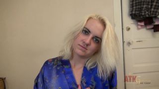 Nude blonde Mckenzee Miles obtains her pussy pleased by two dressed guys
